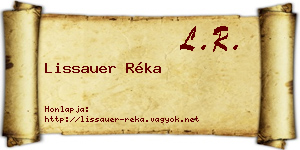 Lissauer Réka névjegykártya